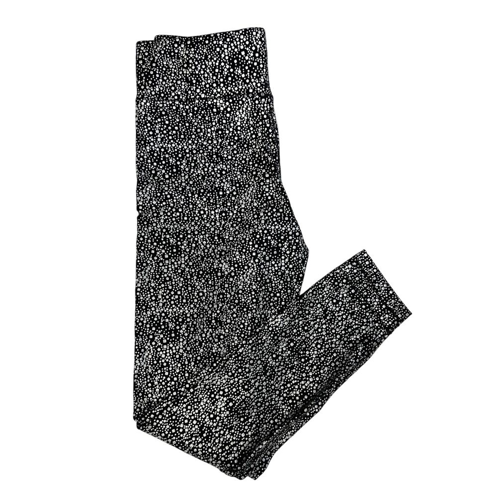 Black Line by Noli Ultra Reflective Silver Black Legging Sz Small